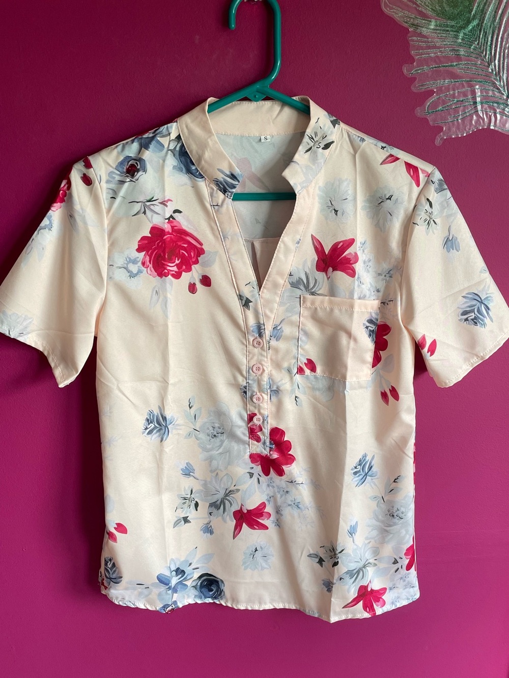 🌸🌺New*Floral Short-Sleeve Pink£Cream